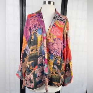 Johnny was Colorful Patchwork Open front Jacket.